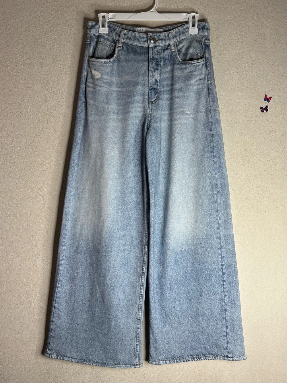 Rag & Bone Miramar Sofie High Waist Wide Leg Cotton Terry Sweatpant Jeans 27 - Picture 2 of 6